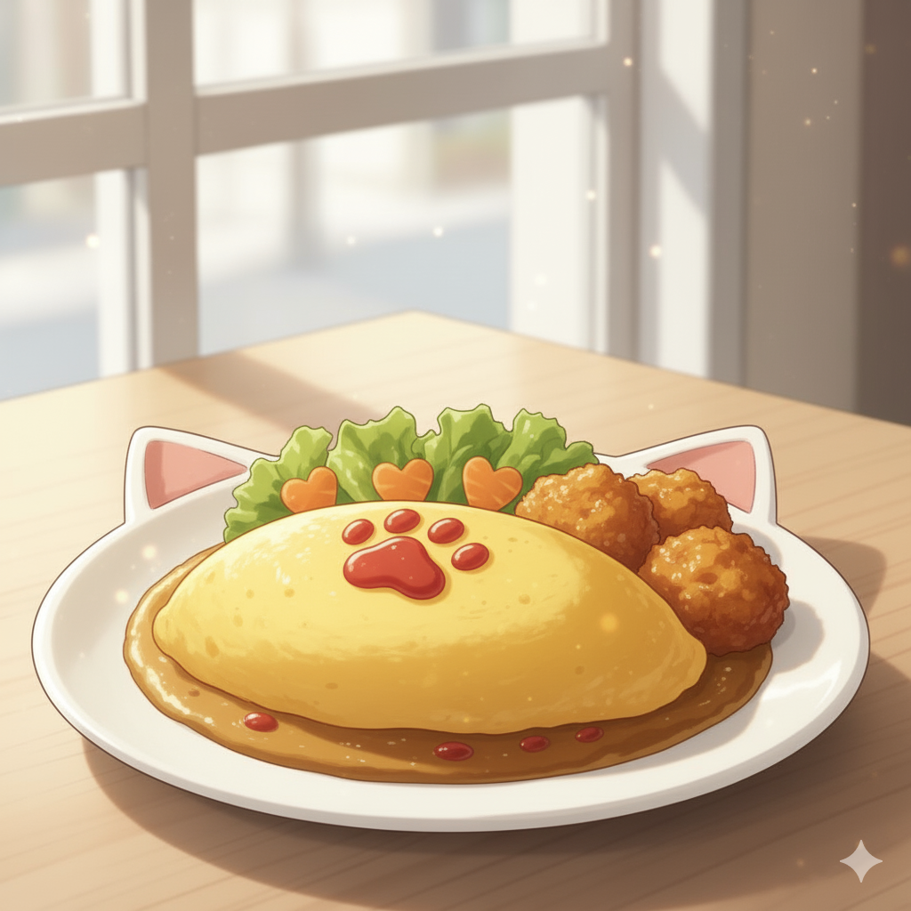 にゃんこオムライスプレート